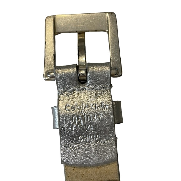 VINTAGE CALVIN KLEIN Silver Studded Ring Belt Size Extra Large - Picture 9 of 11